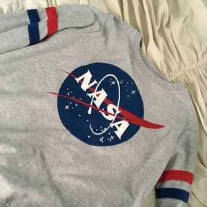 NASA Crewneck Sweater with Stripes